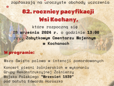 82. rocznica pacyfikacji wsi Kochany