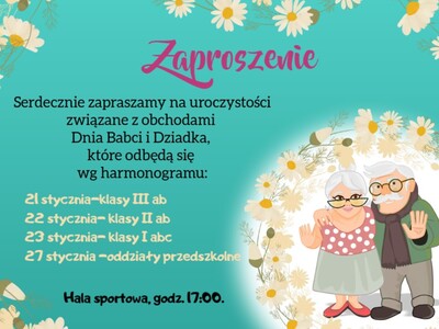 Grafika zaproszenie na obchody babci i dziadka