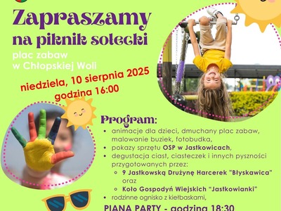 Plakat z informacją o pikniku sołeckim