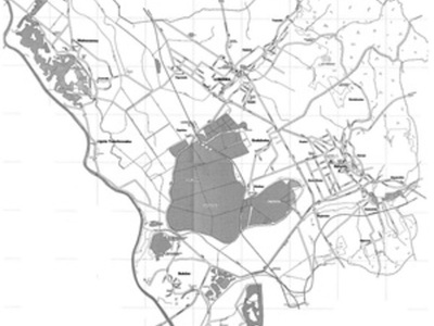Zdjęcie przedstawia mapę gminy lubomia