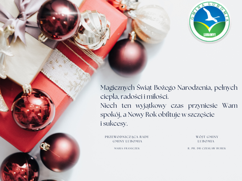 Zdjęcie przedstawia Życzenia Bożonarodzeniowe na 2025 rok.