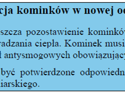 Zdjęcie przedstawia informacje na temat zasad stosowania kominka.