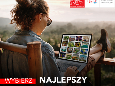 Zdjęcie przedstawia informację o Polskiej Organizacji Turystycznej na temat wyboru najlepszego produktu turystycznego