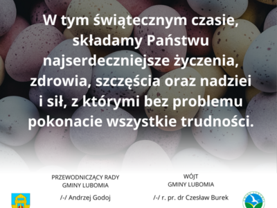 Zdjęcie przedstawia życzenia wielkanocne