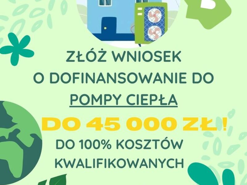 Zdjęcie zawiera informacje o promocji programu z Subregionu Zachodniego na temat wymiany pieca węglowego na pompę ciepłą