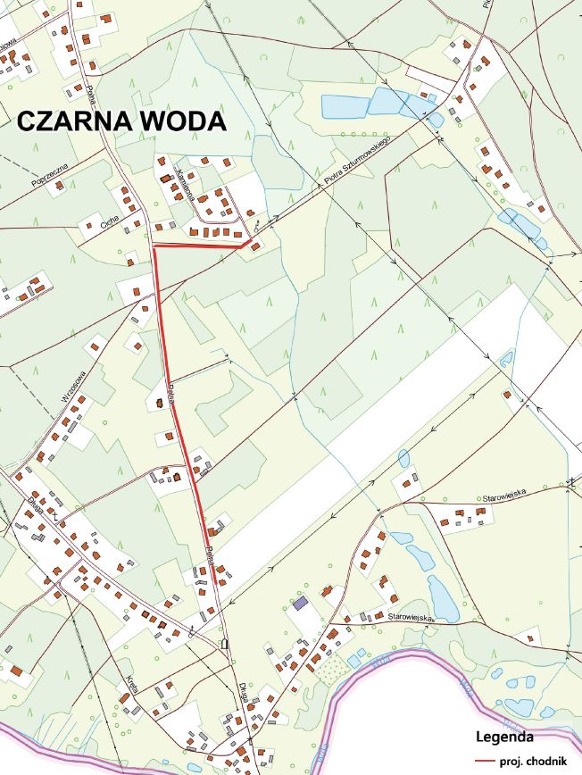 Projektowany chodnik wzdłuż ul. Polnej