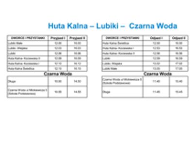 Rozkład jazdy - 18.05 oraz 1.06