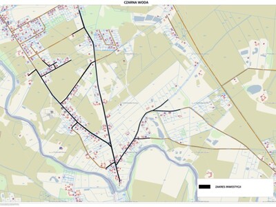 Mapa przedstawiająca zakres prac