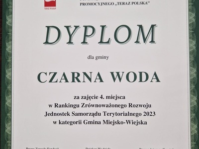 Czarna Woda uplasowała się na 4. miejscu
