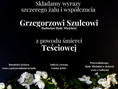 Składamy wyrazy głębokiego żalu i współczucia