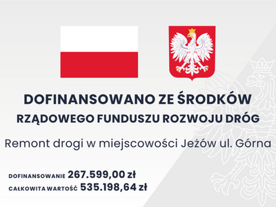 Dofinansowano ze środków Rządowego Funduszu Rozwoju Dróg