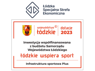 Logo "Łódzka Specjalna Strefa Ekonomiczna", pod spodem Tablica informacyjna