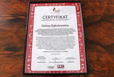 Certyfikat - Samorządowy Lider Edukacji - 2023