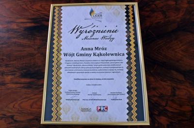 Wyróżnienie Mecenas Wiedzy - Wójt Gminy Kąkolewnica - Anna Mróz - 2023