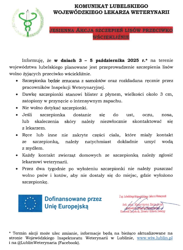 szczepienie lisów