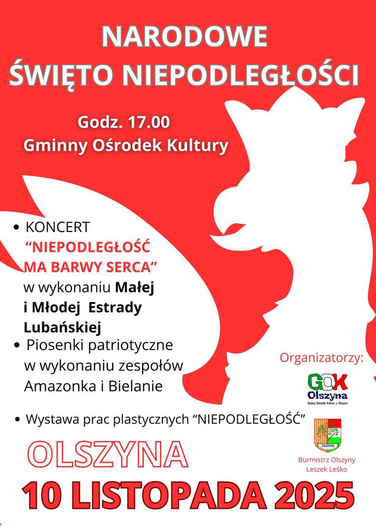 Zaproszenie na Koncert z okazji Narodowego  Święta Niepodległości!