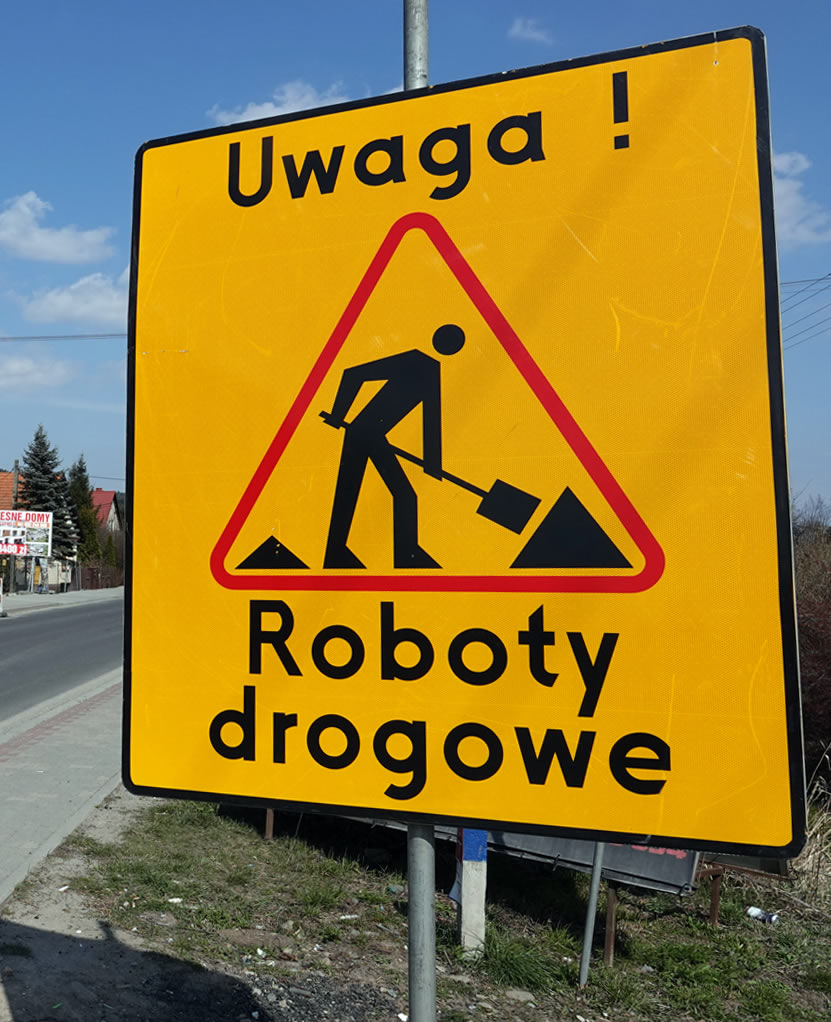 Znak drogowy Roboty drogowe