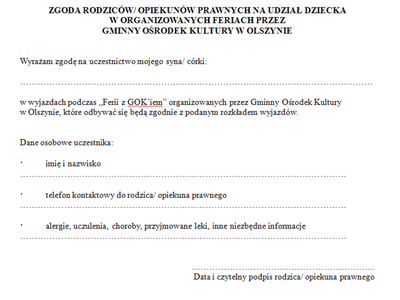 Zgoda opiekuna