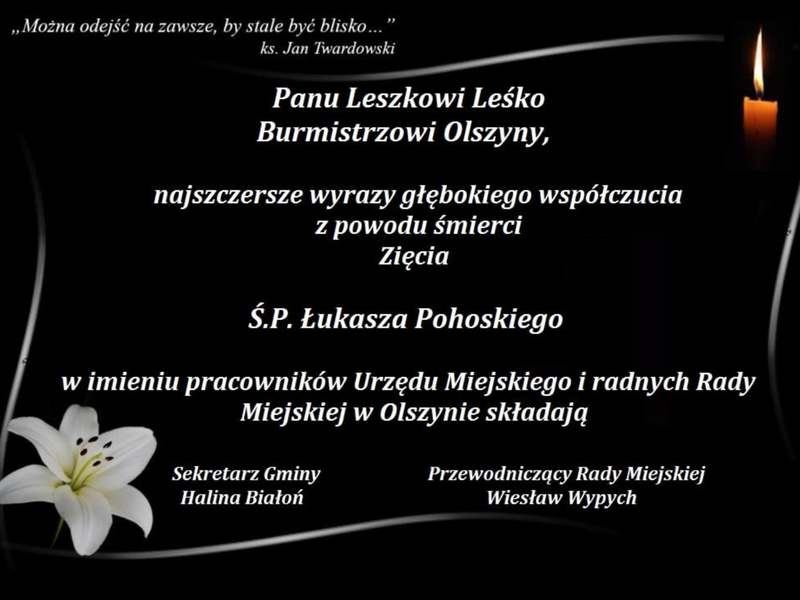 Kondolencje - Najszczersze wyrazy głębokiego współczucia