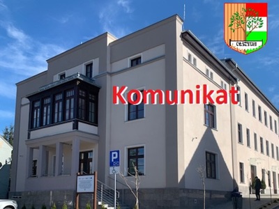 Komunikat - budynek Urzędu Miejskiego w Olszynie