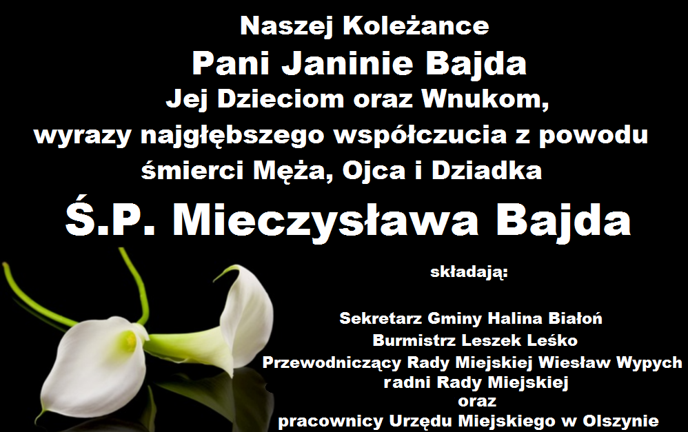 Kondolencje UM Olszyna koleżance