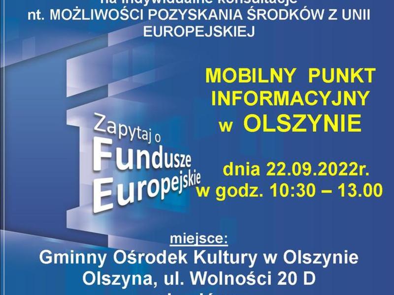 Mobilny Punkt Informacji w Olszynie - plakat