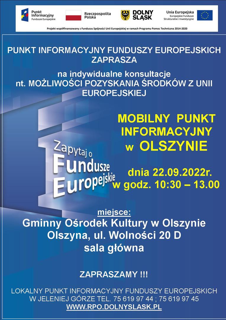 Mobilny Punkt Informacji w Olszynie - plakat