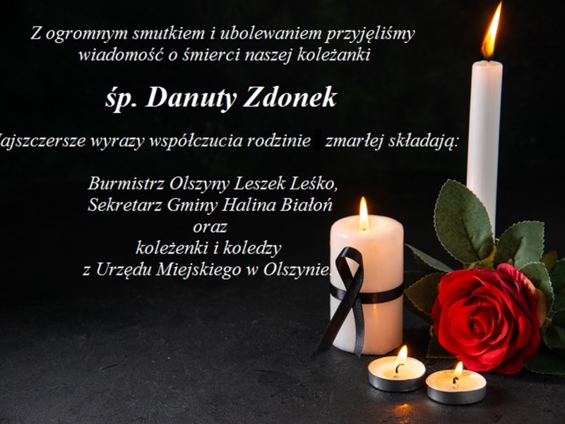 Kondolencje Danuta Zdonek