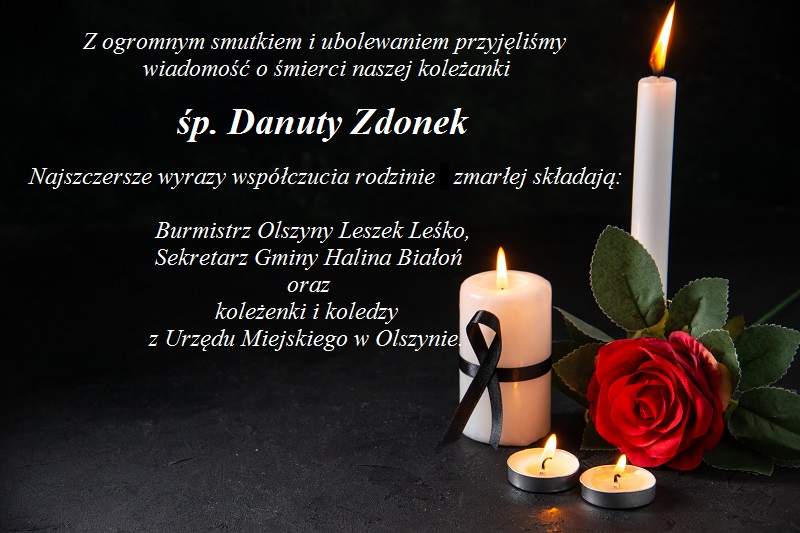 Kondolencje Danuta Zdonek