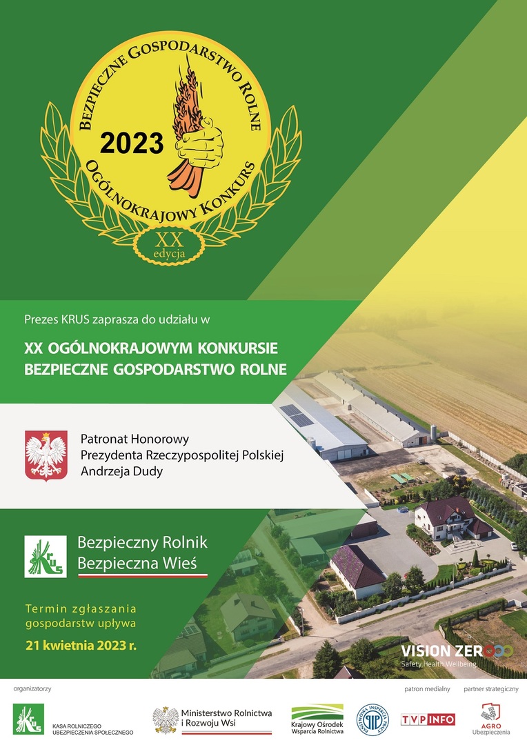 Plakat konkursu Bezpieczne Gospodarstwo Rolne