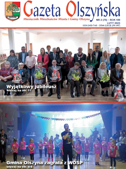 Okładka Gazeta Olszyńska Nr luty 2023 rok