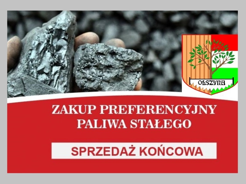 Burmistrz Olszyny ogłasza sprzedaż końcową węgla kamiennego