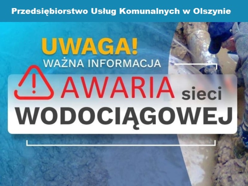 Komunikat w sprawie awarii na sieci wodociągowej w Grodnicy