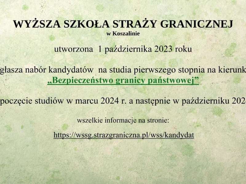 Nabór do Wyższej Szkoły Straży Granicznej