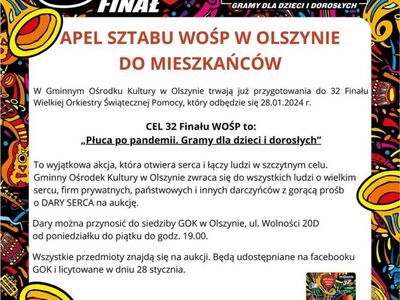 Apel WOŚP w Olszynie