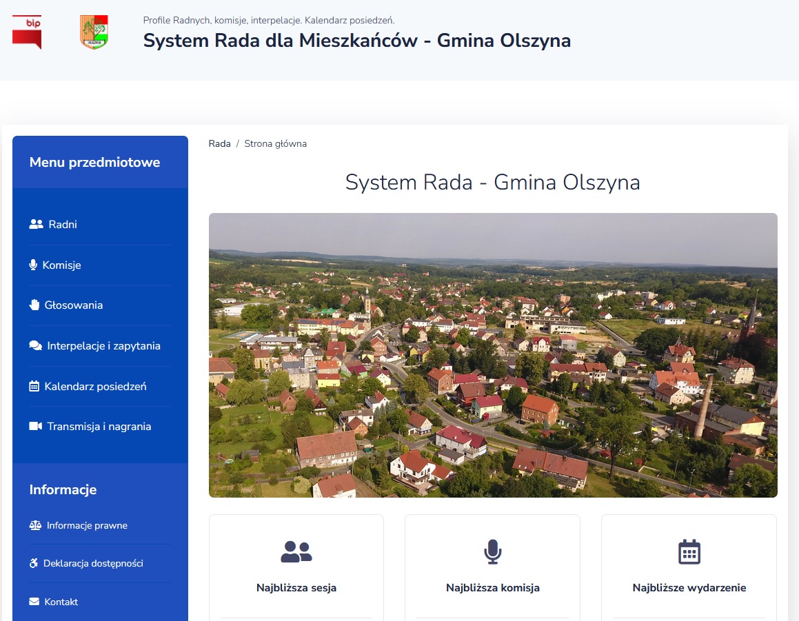 Przebieg obrad sesji Rady Miejskiej dostępny będzie na stronie rada.olszyna.pl