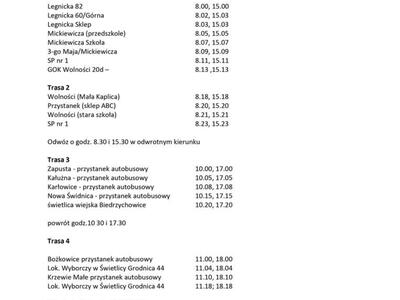 Informacja -rozkład jazdy na wybory 21.04.2024