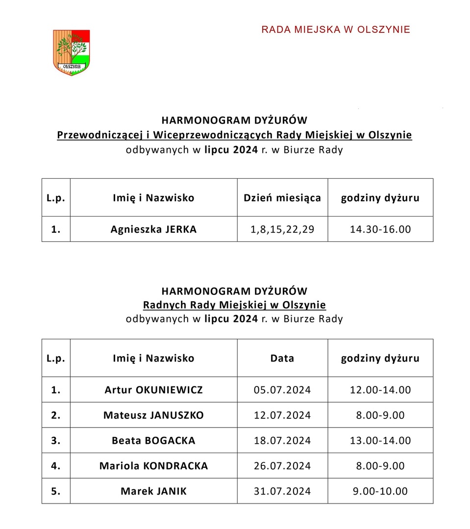 Harmonogram 07.2024