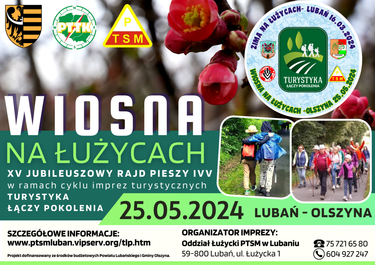 Plakat XV Jubileuszowym Rajdzie Pieszym