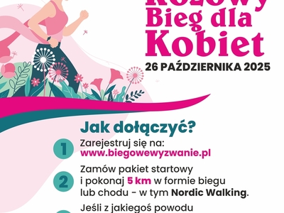 Różowy Bieg Kobiet „Zawsze PierWsi” – Olszyna, 26 października 2025 r.