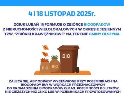 Zbiórka bioodpadów - 4 i 18 listopada 2025 r.