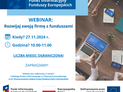  Webinarium „Rozwijaj swoją firmę z funduszami”