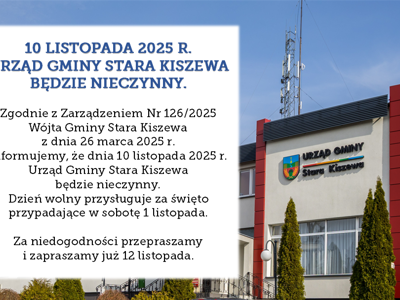 10 listopada br. Urząd Gminy będzie nieczynny
