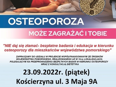 Bezpłatne badanie w kierunku osteoporozy wraz z konsultacją dietetyka