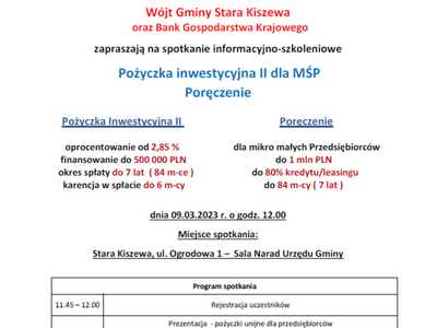 BGK - zaproszenie na spotkanie informacyjno-szkoleniowe