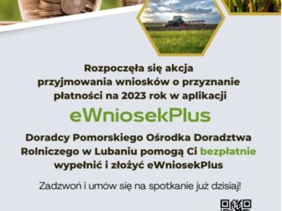 Rolniku, skorzystaj z BEZPŁATNEJ pomocy doradców Pomorskiego Ośrodka Doradztwa Rolniczego w Lubaniu!