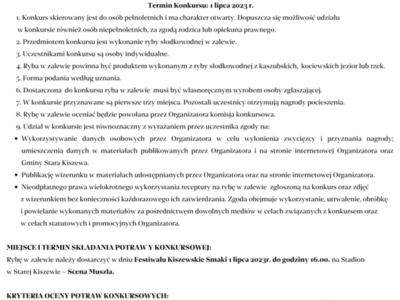 Regulamin Konkurs Kulinarny "Ryba w Zalewie"