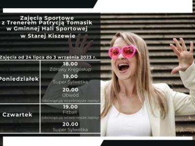 Zajęcia z Trener Patrycją Tomasik w Gminnej Hali Sportowej