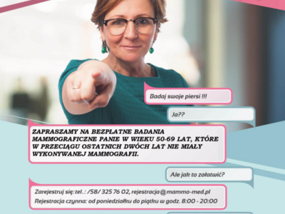 Bezpłatne badania mammograficzne 