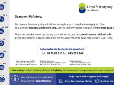 Badania ankietowe GUS obejmujące IV kwartał 2023 r.